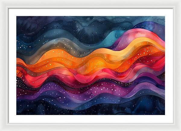 Deep Color Waves - Framed Print