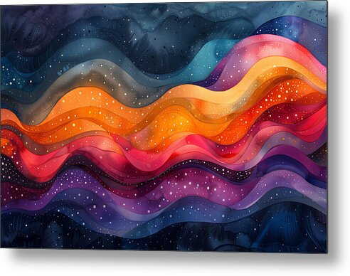 Deep Color Waves - Metal Print
