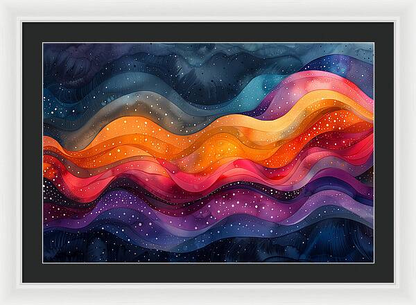 Deep Color Waves - Framed Print