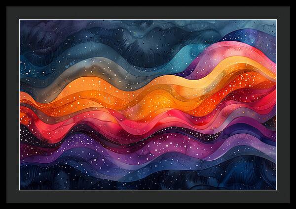 Deep Color Waves - Framed Print
