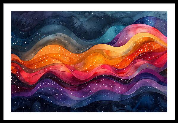 Deep Color Waves - Framed Print