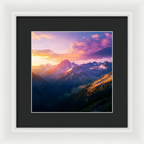 Distant Peaks - Framed Print