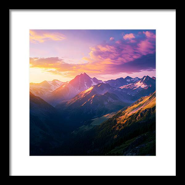 Distant Peaks - Framed Print