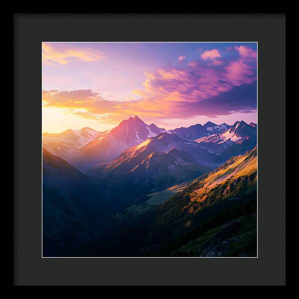Distant Peaks - Framed Print