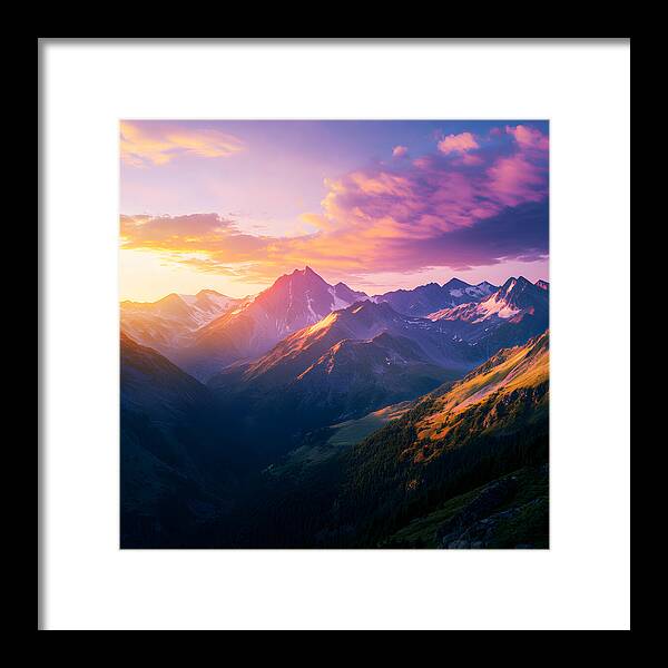 Distant Peaks - Framed Print