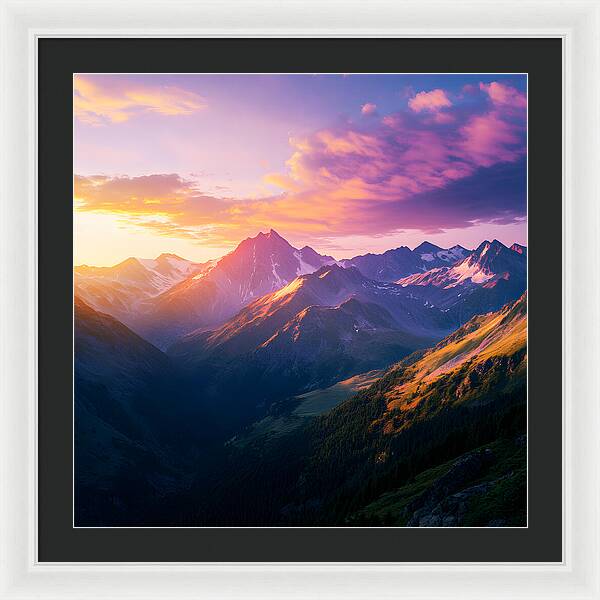 Distant Peaks - Framed Print