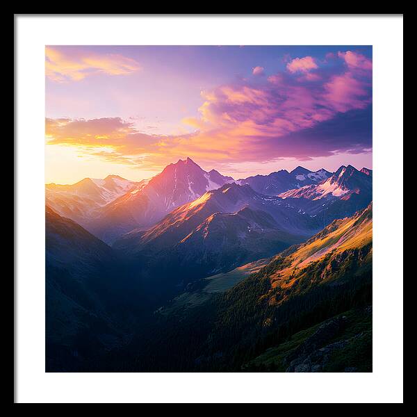 Distant Peaks - Framed Print