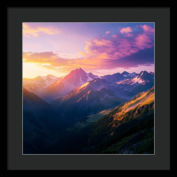 Distant Peaks - Framed Print