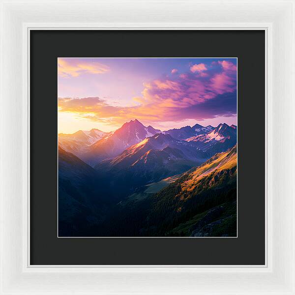Distant Peaks - Framed Print