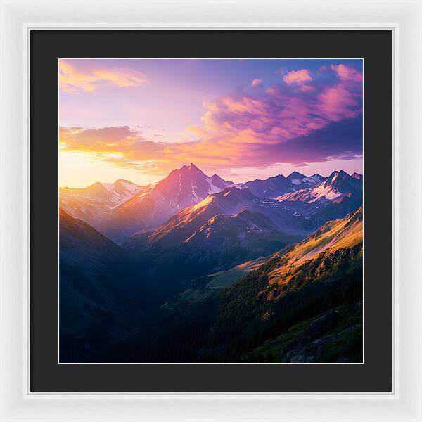 Distant Peaks - Framed Print