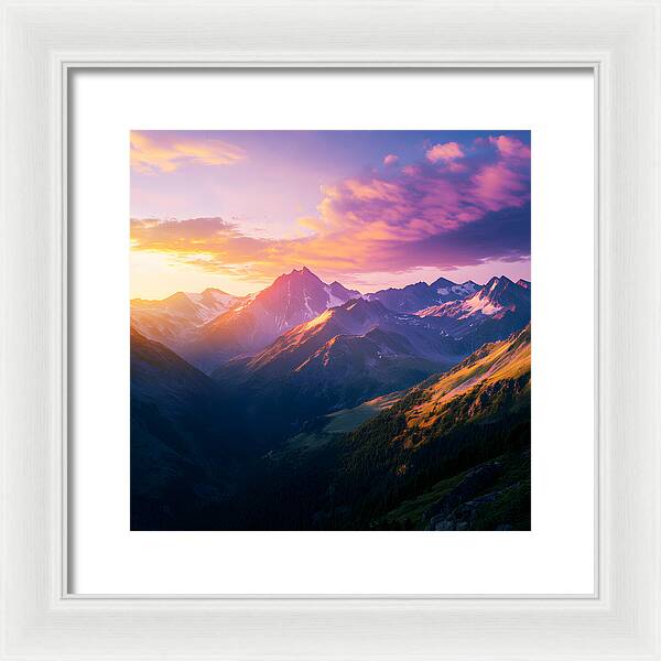 Distant Peaks - Framed Print