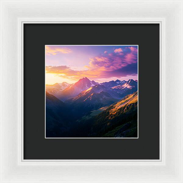 Distant Peaks - Framed Print