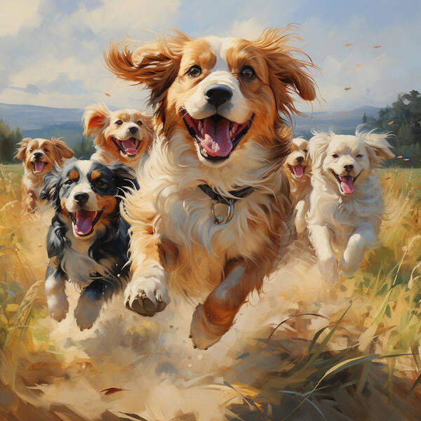 Dynamic Doggie Dash - Art Print