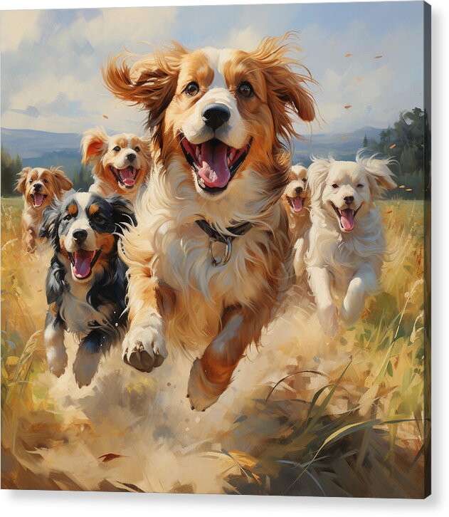 Dynamic Doggie Dash - Acrylic Print