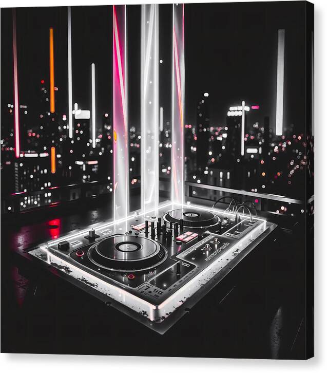 Electric Nights Dark - Canvas Print