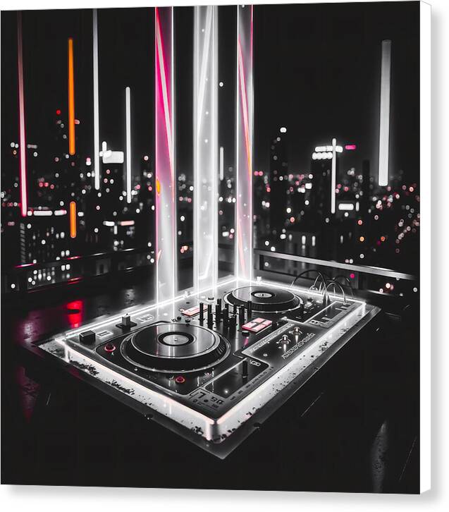 Electric Nights Dark - Canvas Print