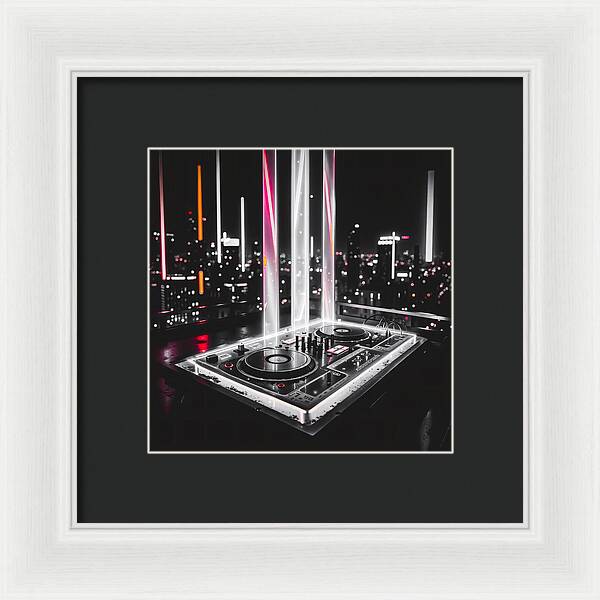 Electric Nights Dark - Framed Print