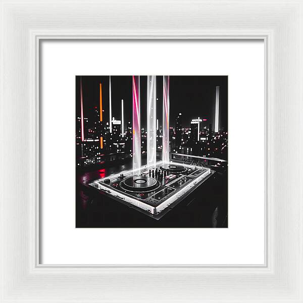 Electric Nights Dark - Framed Print