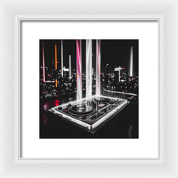 Electric Nights Dark - Framed Print