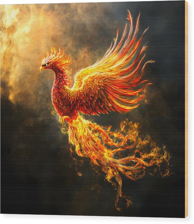 Ember's Ascension - Wood Print