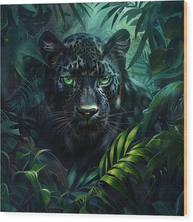 Emerald Shadows - Wood Print