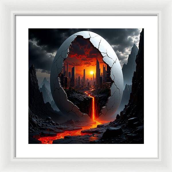 Eruption of Civilization - Framed Print