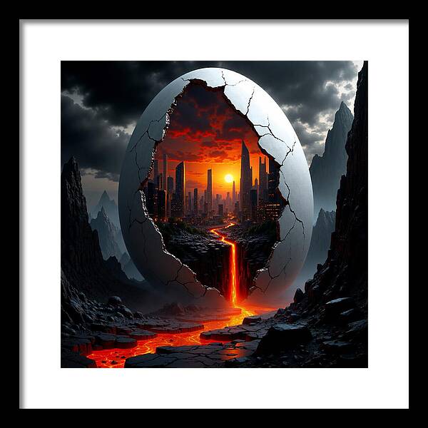 Eruption of Civilization - Framed Print