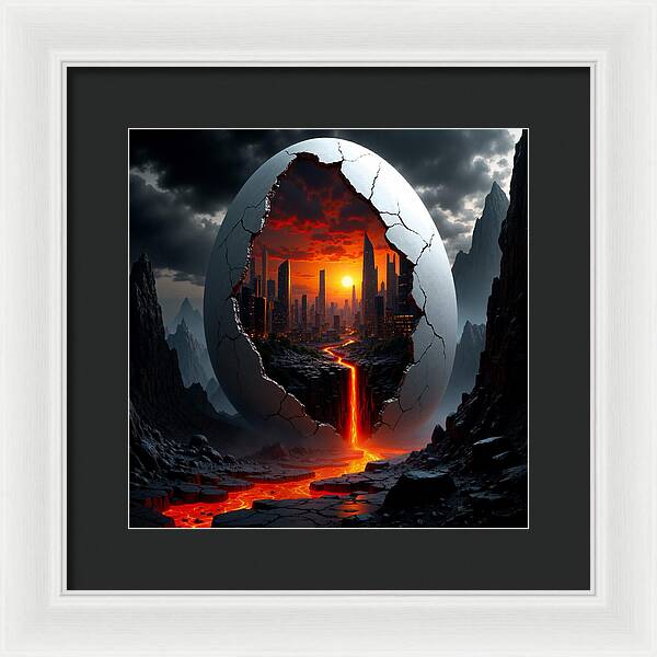 Eruption of Civilization - Framed Print