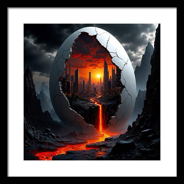 Eruption of Civilization - Framed Print