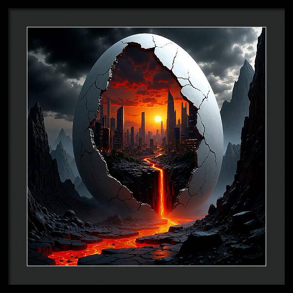 Eruption of Civilization - Framed Print