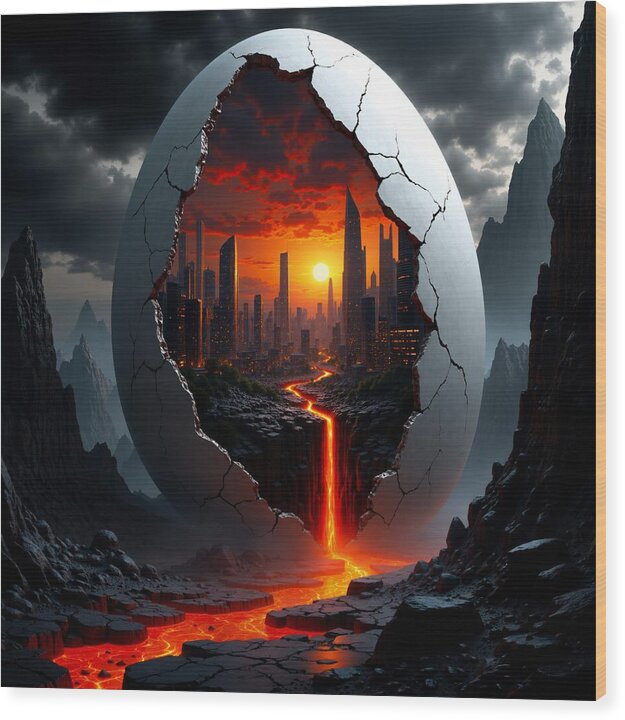 Eruption of Civilization - Wood Print