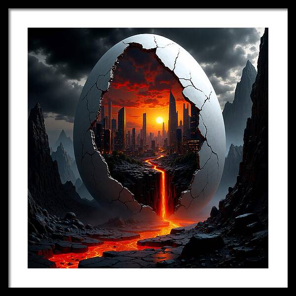 Eruption of Civilization - Framed Print