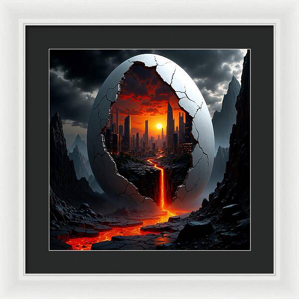 Eruption of Civilization - Framed Print