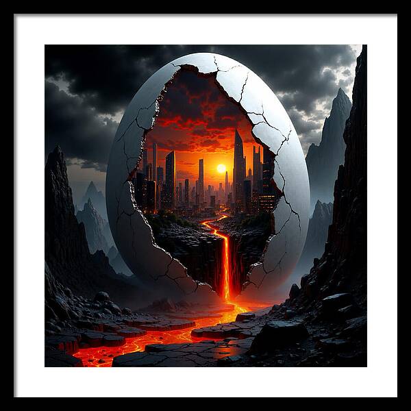 Eruption of Civilization - Framed Print