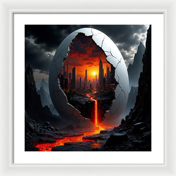 Eruption of Civilization - Framed Print