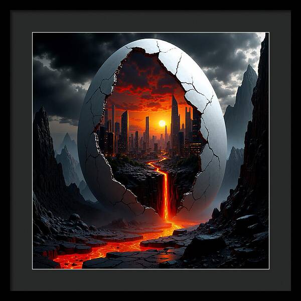 Eruption of Civilization - Framed Print
