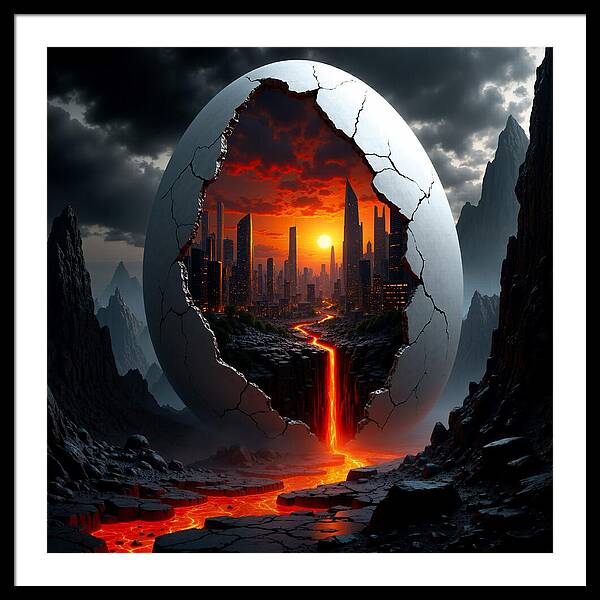 Eruption of Civilization - Framed Print