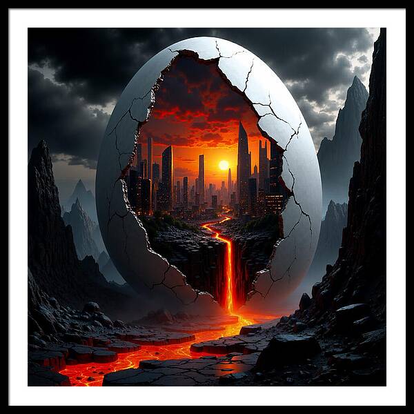 Eruption of Civilization - Framed Print