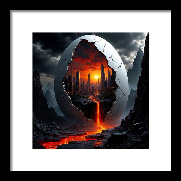 Eruption of Civilization - Framed Print