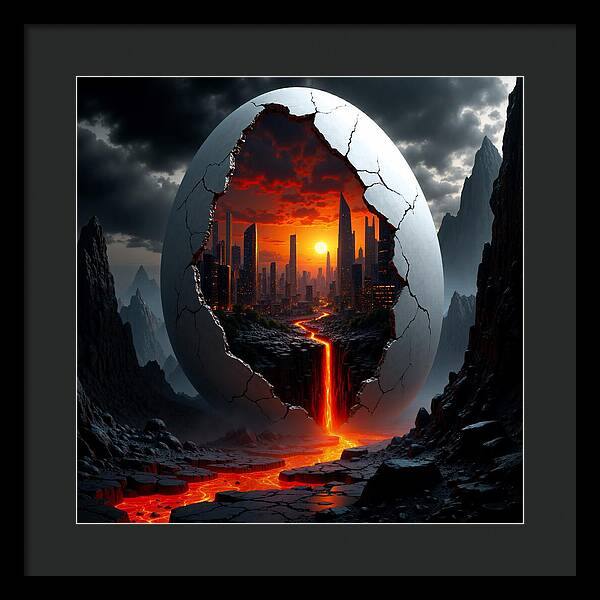 Eruption of Civilization - Framed Print