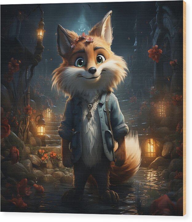 Fantasy Fox Trot - Wood Print