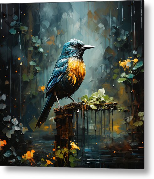 Feathered Elegance - Metal Print