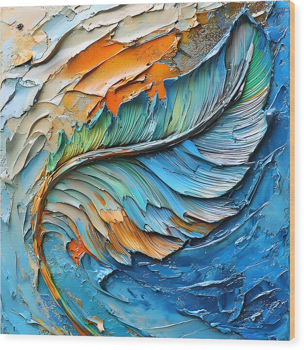 Feathered Elements - Wood Print