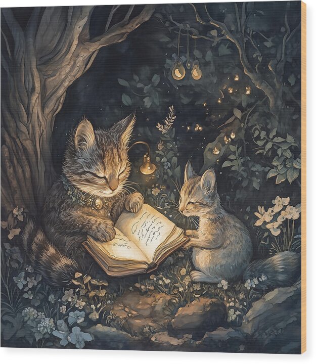 Feline Fables - Wood Print