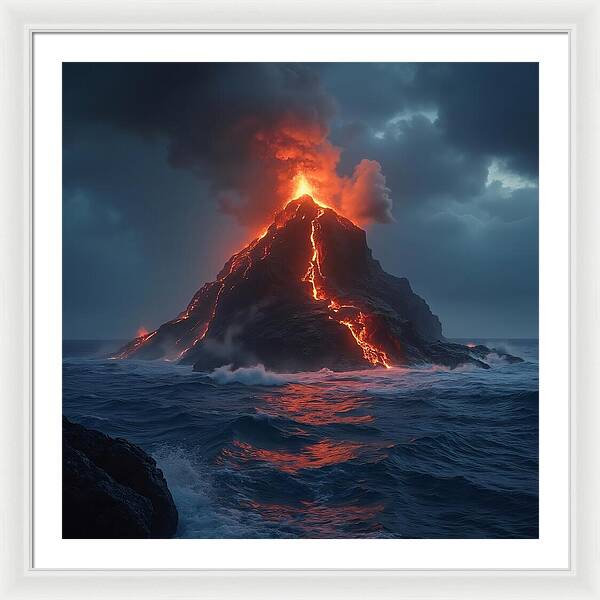 Fire and Sea - Framed Print