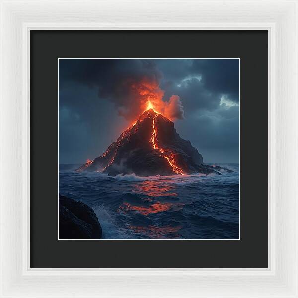 Fire and Sea - Framed Print