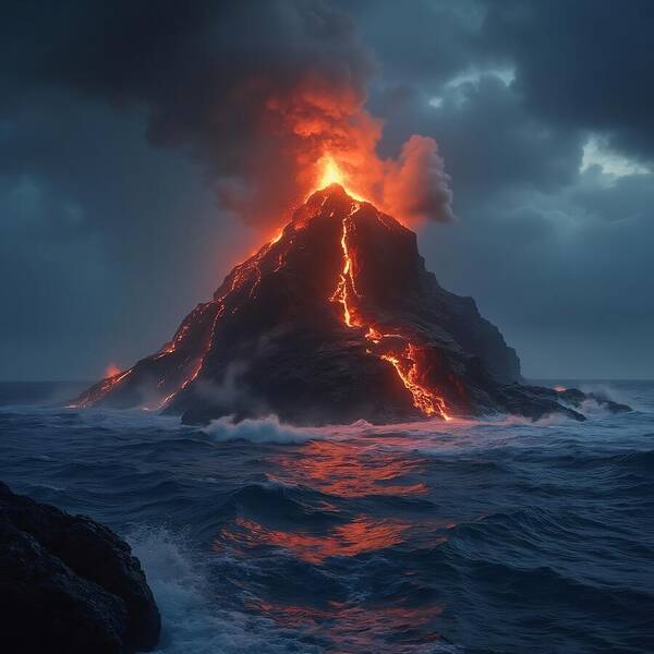 Fire and Sea - Art Print