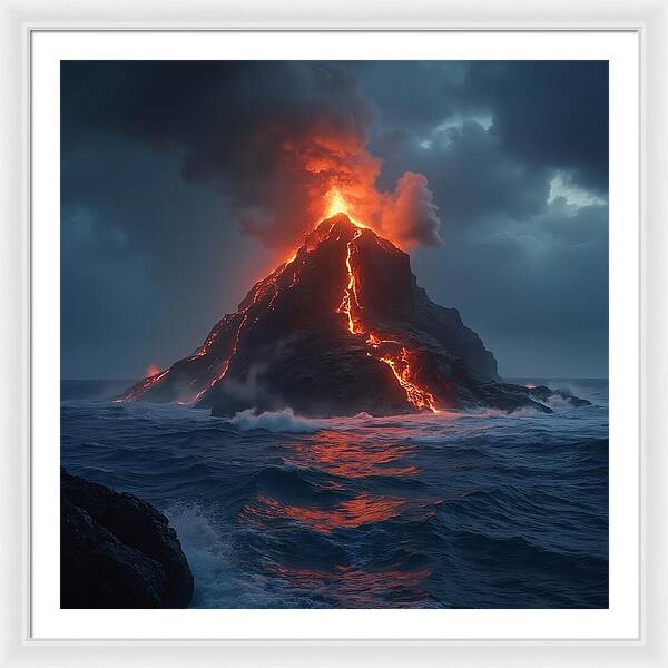Fire and Sea - Framed Print