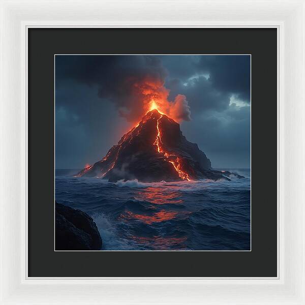 Fire and Sea - Framed Print