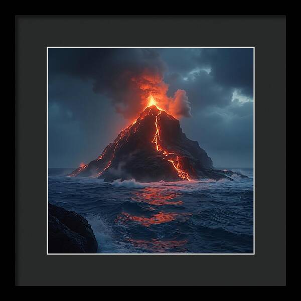 Fire and Sea - Framed Print